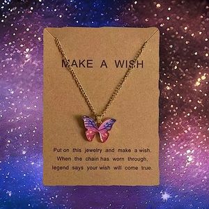 Make a wish butterfly necklace 1 each